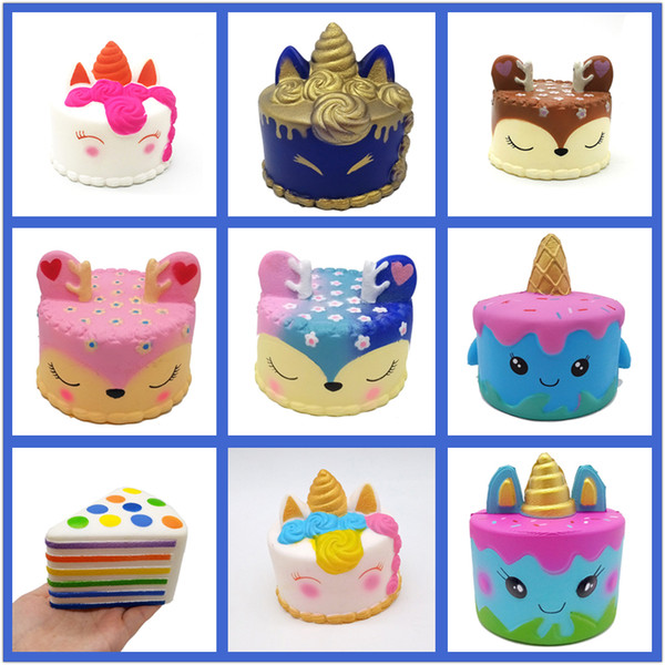 New Squishy Toy unicorn cake Ice cream Football seahorse acaleph burger cat squishies Slow Rising 10cm 15cm Soft Squeeze Cute gift kids t