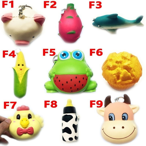 DHL Squishy Toy frog cake Animal chicken dolphin corn squishies Slow Rising 10cm 11cm 12cm 15cm Soft Squeeze Cute gift Stress children toys