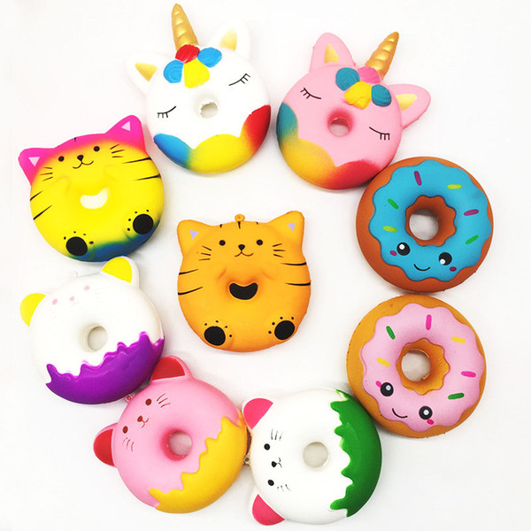 Squishy 11cm Kawaii Gift Soft Panda Unicorn Doughnut Jumbo-Squishy toy Cute Phone Straps Slow Rising Squishies Donut toy Keychain kids toys