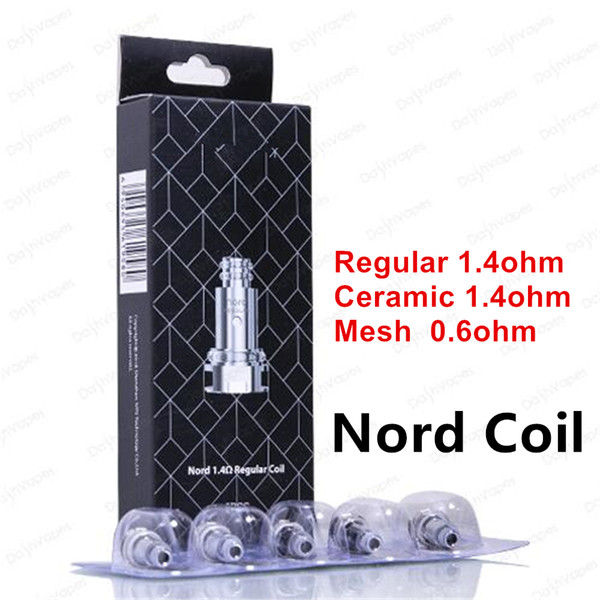 new Arrival Nord Replacement Coils REGULAR 1.4ohm MESH 0.6ohm CERAMIC 1.4ohm For SMOKing Nord Kit DHL