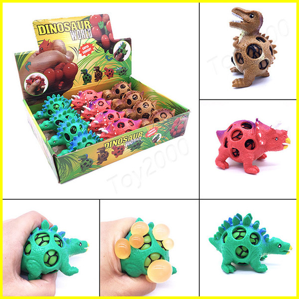 Anti Stress Dinosaur Ball Novelty Fun Splat Grape Venting Balls Squeeze Stresses Reliever Gags Practical Jokes Toy Funny Gadgets