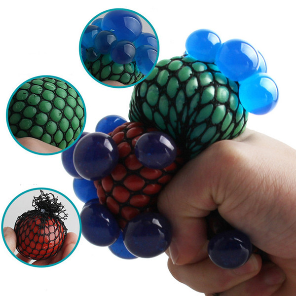 Anti Stress Mesh Decompression Grape Ball 6CM Latex Colorful Relief Ball Stress Autism Mood Relief Hand Wrist Squeeze Toy For Kid toys.....