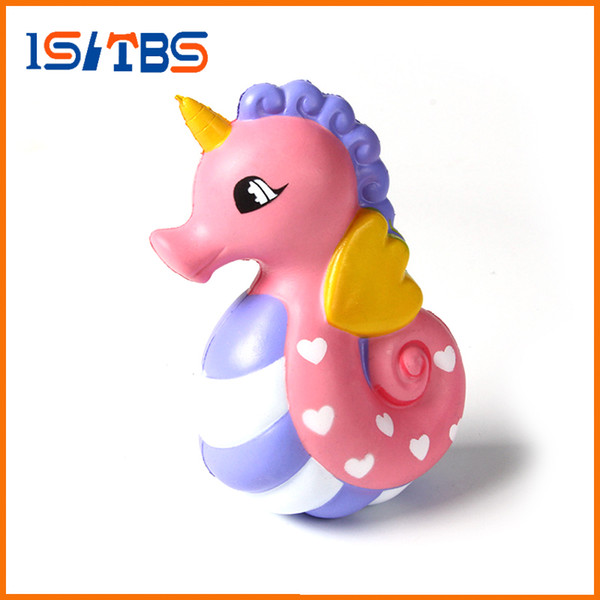 15.5CM Jumbo Cartoon Sea Horse Colorful Hippocampi Squishy Slow Rising Phone DIY Decor Soft Squeeze Fun Kid Toy Gift