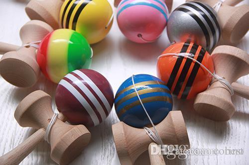 Multicolor Colors 18.5cm*6cm Big Kendama Ball Japanese Traditional Wooden Toys Education Gifts Novelty Toys Fedex Free