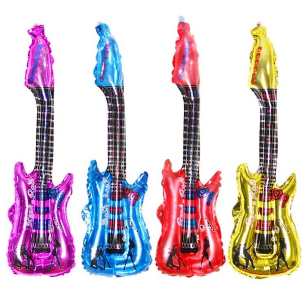 New Guitar Helium Foil Balloon 82CM With Bell Music Inserted multi colors mini aluminum foil balloons party supplies globos