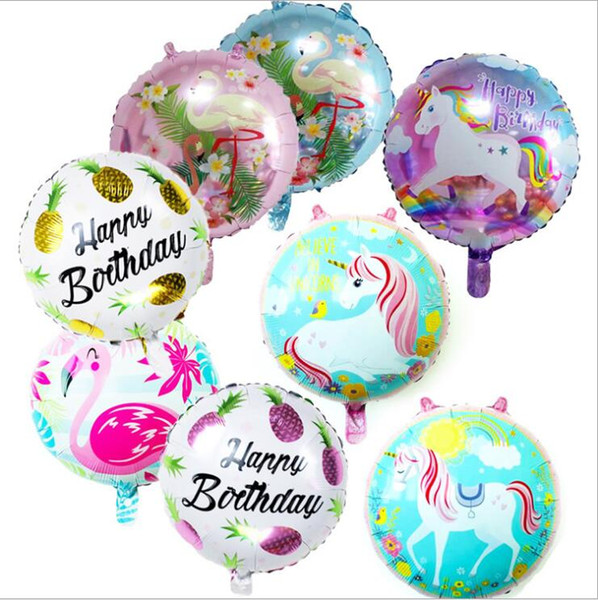 Stock 18 inch Cartoon Horse Unicorn foal Balloons theme kids Birthday Party Wedding decoration aluminium foil balloon Toys supplies