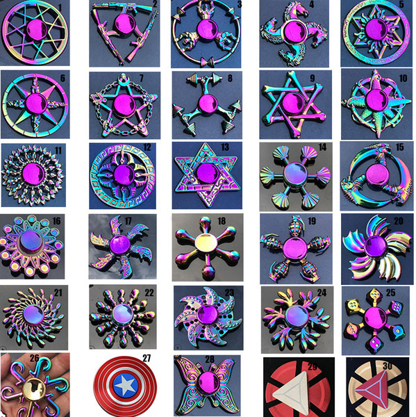 rainbow Metal fidget spinner star flower skull dragon wing Hand Spinner for Autism ADHD Kids adults antistres Toy EDC Fidget Toy