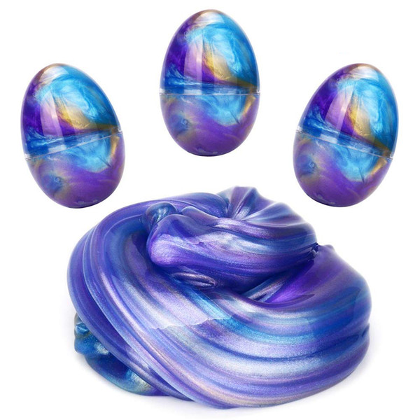 Fluffy Slime - Galaxy Egg Slime Colorful kids putty Mud Non-toxic No Borax DIY Stress Relief Toys Kids Adult