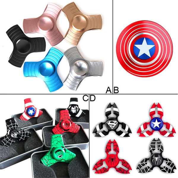 New Arrival Fidget Spinner Captain America HandSpinner Spider Man Finger Gyro Finger EDC For Decompression Toy Anxiety Hand Spinner