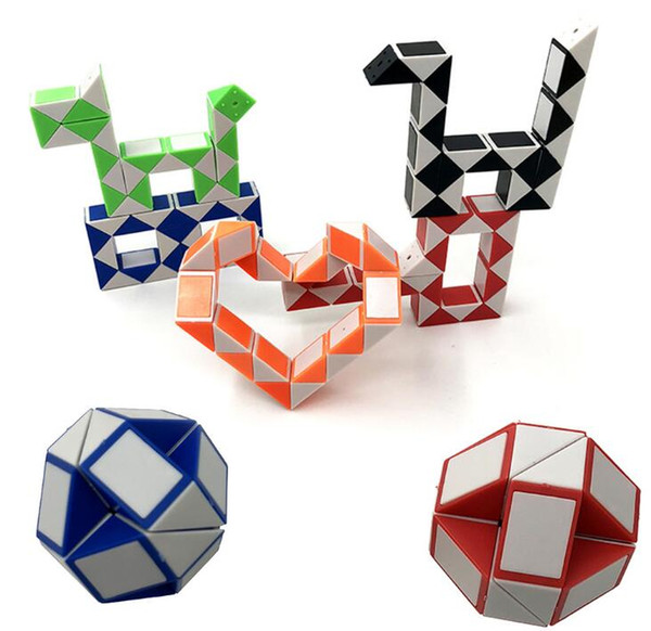 Magic cube Snake Ruler Magic Snake Twist Puzzle magic cube Funny Fidget Cube Hand Spin Anti-stress Toy ramdom color compression Toy