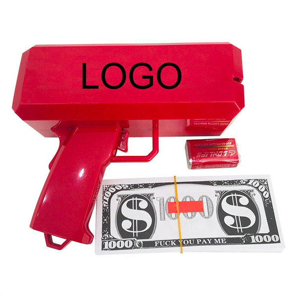 Free DHL 12 PCS / Pack Make It Rain Money Gun Toy Christmas Gift Party Toys Game Cash Launcher Fashion Bill Gun Toys