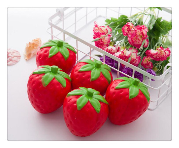 Hot Sell Squishy Strawberry Squishy Jumbo Simulation Fruit Kawaii Artificial Slow Rising Squishies Queeze Toys Bag Phone Charm