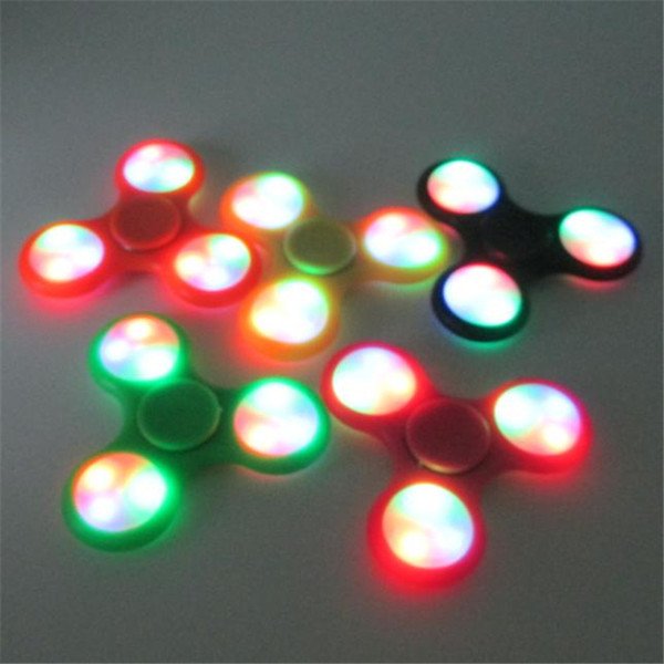 LED luminous Fidget Spinner Powder Switch Hand Fingertip Spinner Gyro Style EDC Decompression Stress Anxiety Toy With retail Package