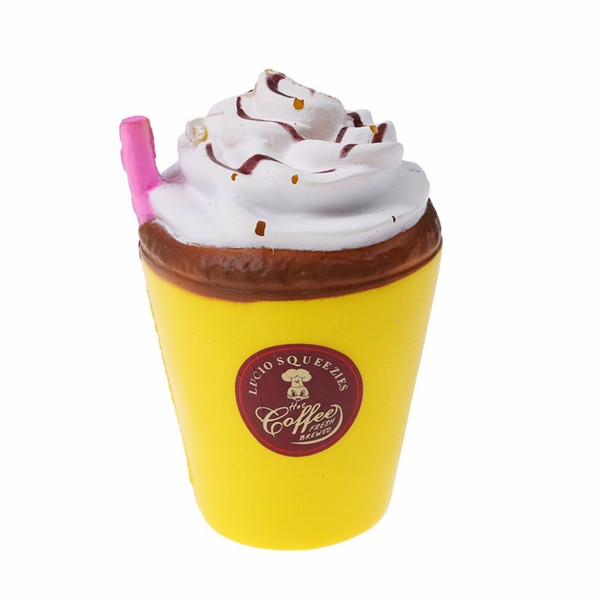 Original 11CM Jumbo Milk Coffee Cup Squishy Slow Rising Cute Strawberry Cream Carton Soft Phone Straps Scented Fun Kid Toy Gift