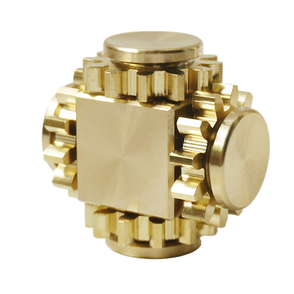 Fidget Spinner Cube Gears Spin Office School Mini Fidity Toy for Adults Kids Finger Games Smooth Surface Metal Brass Copper EDC Gold