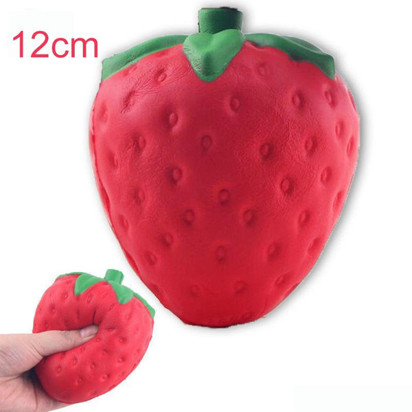 12cm Colossal strawberry squishy jumbo simulation Fruit kawaii Artificial slow rising squishies queeze toys bag phone charm