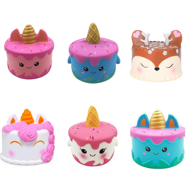 squishy CutePink unicorn Toys 12CM Colorful Giraffe Cat Ears Unicorn Cake Tail Cakes Kids Fun Gift Squishy Slow Rising Kawaii Squishies Toys