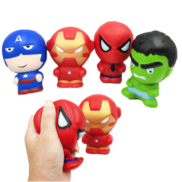 Squishy Slow Rising Jumbo Toys Avengers Captain The Hulk Superhero Spider Man Stress Relieve Dolls Squeeze Decompression Toy For Kids Gifts