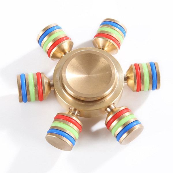 in stock Luminous Tri Fidget Hand Spinner Triangle Torqbar Brass Puzzle Finger Toy EDC Fidget Handspinner ADHD Austim Learning toys 2017