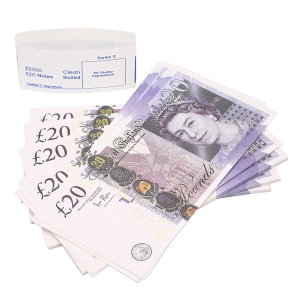 Play Money Realistic Uk Pounds GBP British English Bank 100 20 NOTES Perfect for Movies Films Advertising