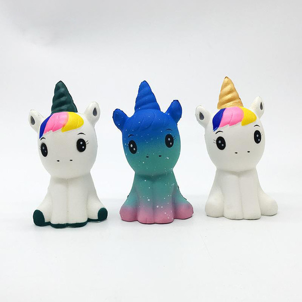 New squishy PU slow-rebound toy 12cm unicorn Slow Rising Soft Squeeze Cute Cell Phone Strap gift kids toys