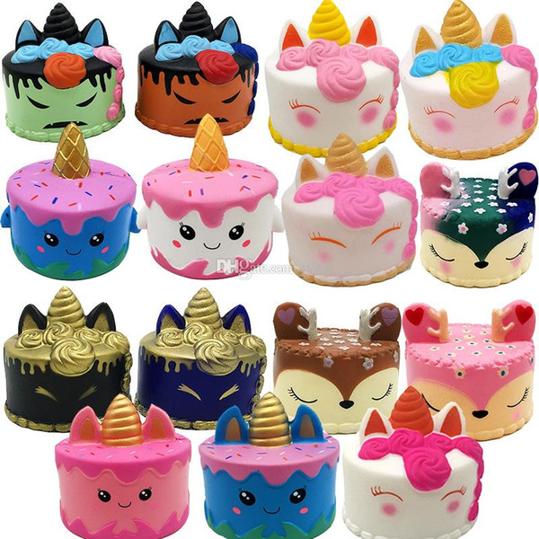 squishy CutePink unicorn Toys 11CM Colorful Cartoon Unicorn Cake Tail Cakes Kids Fun Gift Squishy Slow Rising Kawaii Squishies