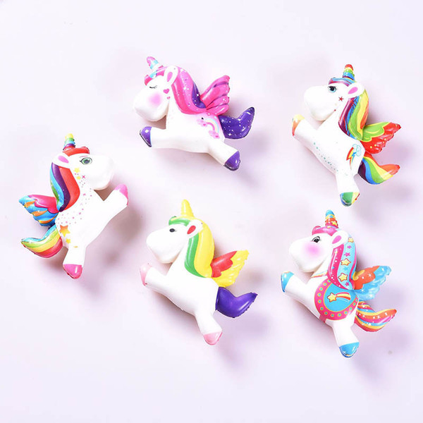 12CM Pegasus Unicorn Squishy Toys Soft Squishy Pu Rebound Toys Slow Rising Relieves Stress Anxiety Decoration Squeeze Stuffed Kid Toys JY006