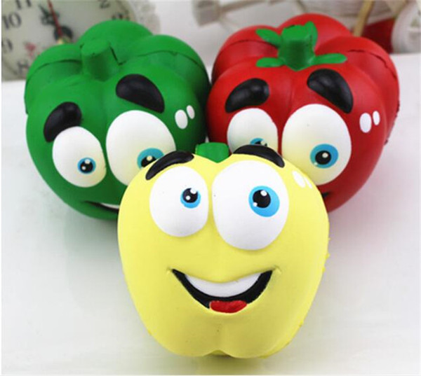 30pcs funny Vegetable Squishies Chilli Squishy Pepper Jumbo Slow Rising Fruit Squeeze Green Toy Simulation Chili Y123