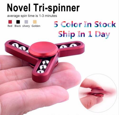 9 balls fidget Spinner Fingertip vision spinner Gyro hand Spinner Decompression Anxiety Toys for EDC aluminium alloy with the Tin box