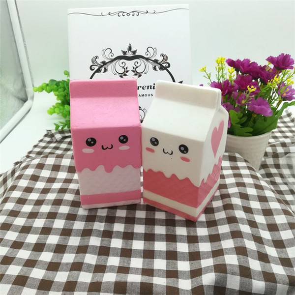 Jumbo Squishy Phone Straps Milk Box Carton Slow Rising Phone Straps Pendant Sweet Cream Scented Bread Kids Fun Toy Gift 20pcs