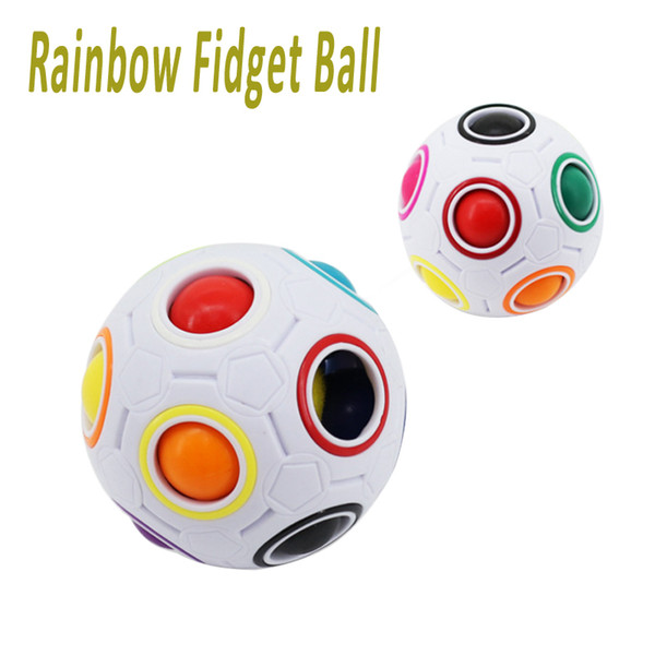 Rainbow Fidget Ball Challenging Puzzle Ball Puzzle Fun Sphere Speed Cube EDC Novelty Fidget Football Brain Teasers OTH542