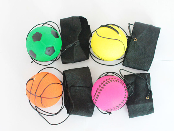 63mm Throwing Bounce Rubber Wrist Band Ball Funny Elastic Reaction Training Balls Antistress Toys Pet Toy Indoor Outdoor Game