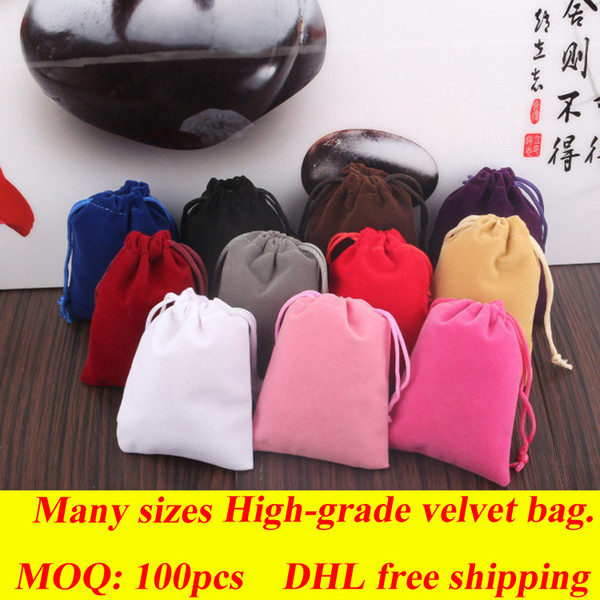 DHL 100pcs Velvet Fidget Spinner Drawstrings Packaging Bags many sizes Jewelry Pouches Necklace Bracelet Earring Gift Bags