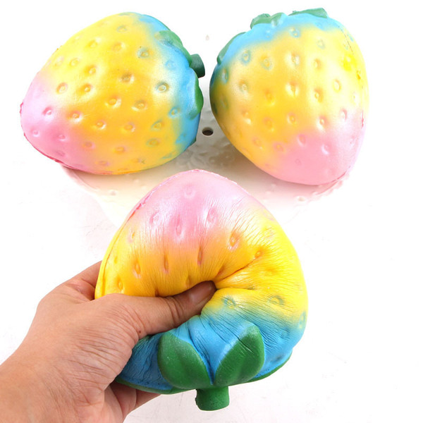 Strawberry Fruit Shape Squishy Kawaii Toys Decompression Jumbo Colorful Slow Rising PU Squeeze Soft Kids Squishies STS207