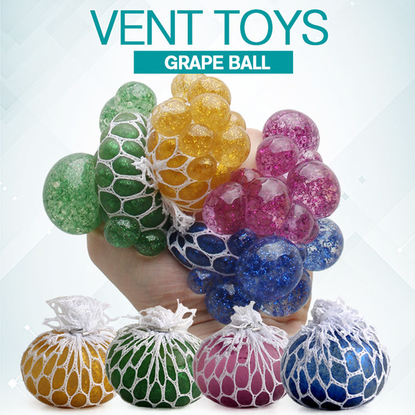 Grape Ball Hot Sale Soft Rubber Made In China Funny Pressure Relief 4 Colors Novelty Toys