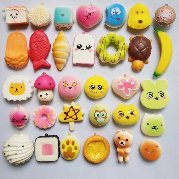 Mini Kawaii Small Squishy Super Slow Rising Squishies Scented Bread Squeeze Animals Bun Kid Toys PU Foam Funny Phone Straps Charms STS220