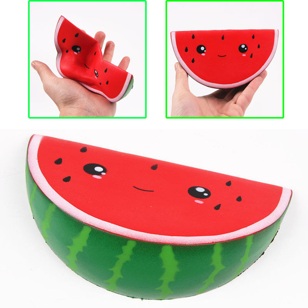 Kawaii Squishy Cartoon Expression Simulation Fruit Watermelon Foaming Bread Cake Slow Rebound 15cm Resin Decorative Ornaments Squishies Toys