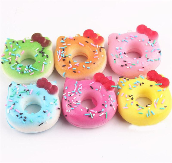 Hello Kitty Donuts Squishy Toys 10CM Jumbo Cute Like Real Doughnut Kawaii Cake Squeezes Decompression Novelty Children Juetes Squishies