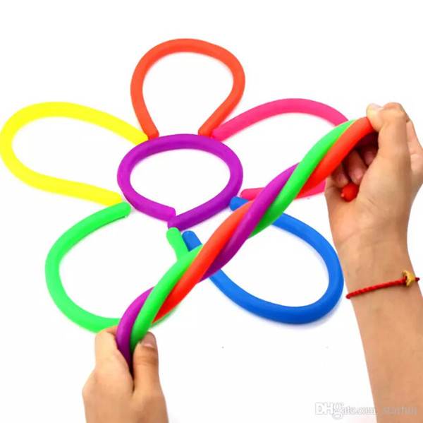 Novelty Environmental Decompression Rope Fidget Abreact Flexible Glue Noodle Ropes Stretchy String Neon Slings Children Adult Toys