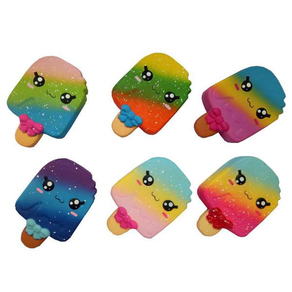 Rainbow Cable Bite Ice Cream PU Squishy Toy Slow Rebound Toys Release Stress For Kids Christmas Gift