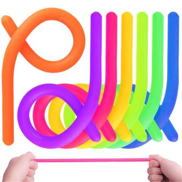 Anti-Stress Rope Stretchy Fidget Noodle String Neon Slings Toy Autism Anxiety Squeeze Fidget Sensory Children Toys