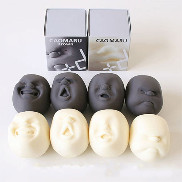 8 2xj Japanese Cao Maru Caomaru Face Stress Ball Fidget Spinner Decompression Toy Rubber Induction Tricky Vent Human Faces Balls