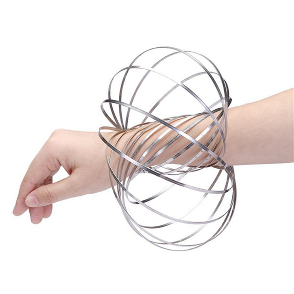 Stainless Steel Metal Toroflux Flowtoys Flow Ring Flow Toy Bracelet Amazing Kinetic Toy Holographic Moving Create Ring 20pcs