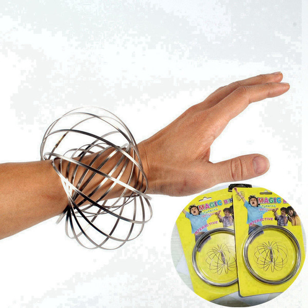 2018 Xmax gifts metal Toroflux Flow ring Holographic by While Moving Creates a Ring Flow Rainbow Toys Flow rings with Package 300pcs