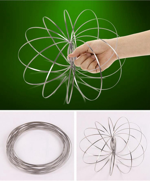 Stainless Steel Metal Toroflux Flowtoys Flow Ring Flow Toy Bracelet Amazing Kinetic Toy Holographic Moving Create Ring 200pcs