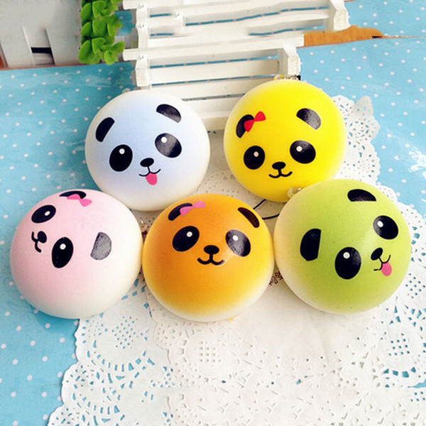 New 4CM Panda Squishy Charms Soft Buns Cell Phone Key Chain Bread Straps Kid Toy E00694