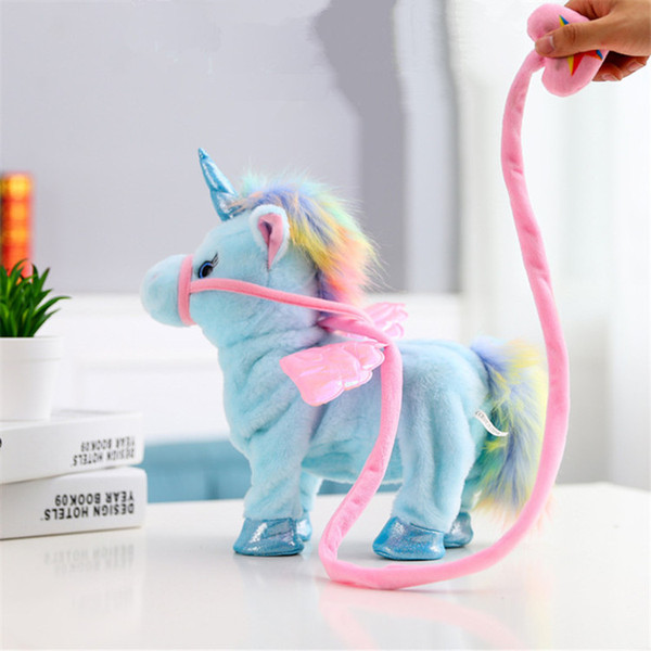 Electronic Pet Toys Sing and Walking Unicorn Electronic plush Robot Horses New Christmas Gift Electronic plush toys for Kids birthday gifts