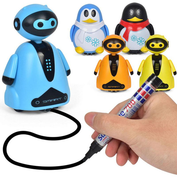 Electric Robot Electric Toy Electric Penguin Sports Model Smart Follow Smooth Along The Line Drawing Gift Colorful Magic kids toys