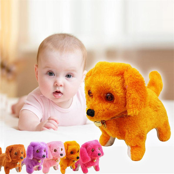 cute Electronic Dogs toys Kids Children Interactive Electronic Pets Doll Plush Neck Bell Walking pet Dog Toy