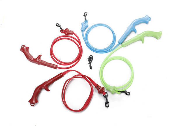 2019 Pull Rope Lead String USB rechargeable Anti-slip Handshake Led with Nylon Band Leash Soft PVC Waterproof Hollow Handle End For ECO Bag